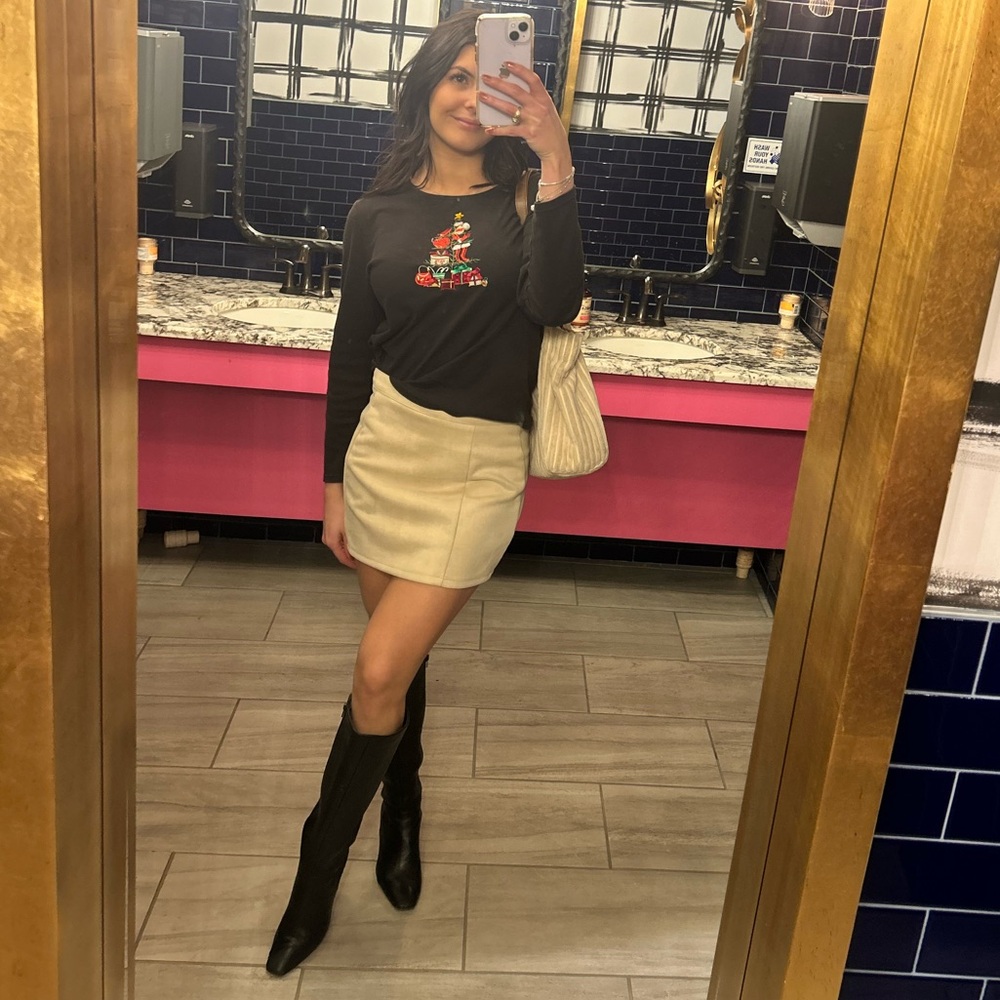 Suede skirt